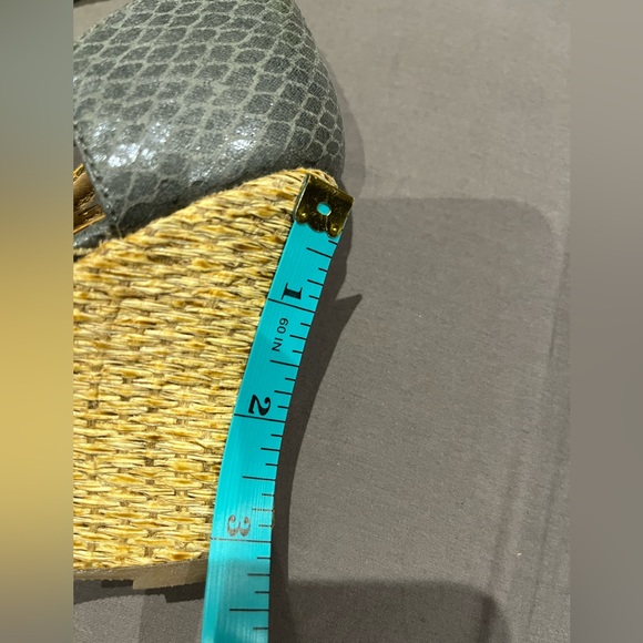 Sexy Snake Print Wedge Shoes Peep Toe High Heel Grey Cut Out 6 Women Sandal New - Picture 9 of 11